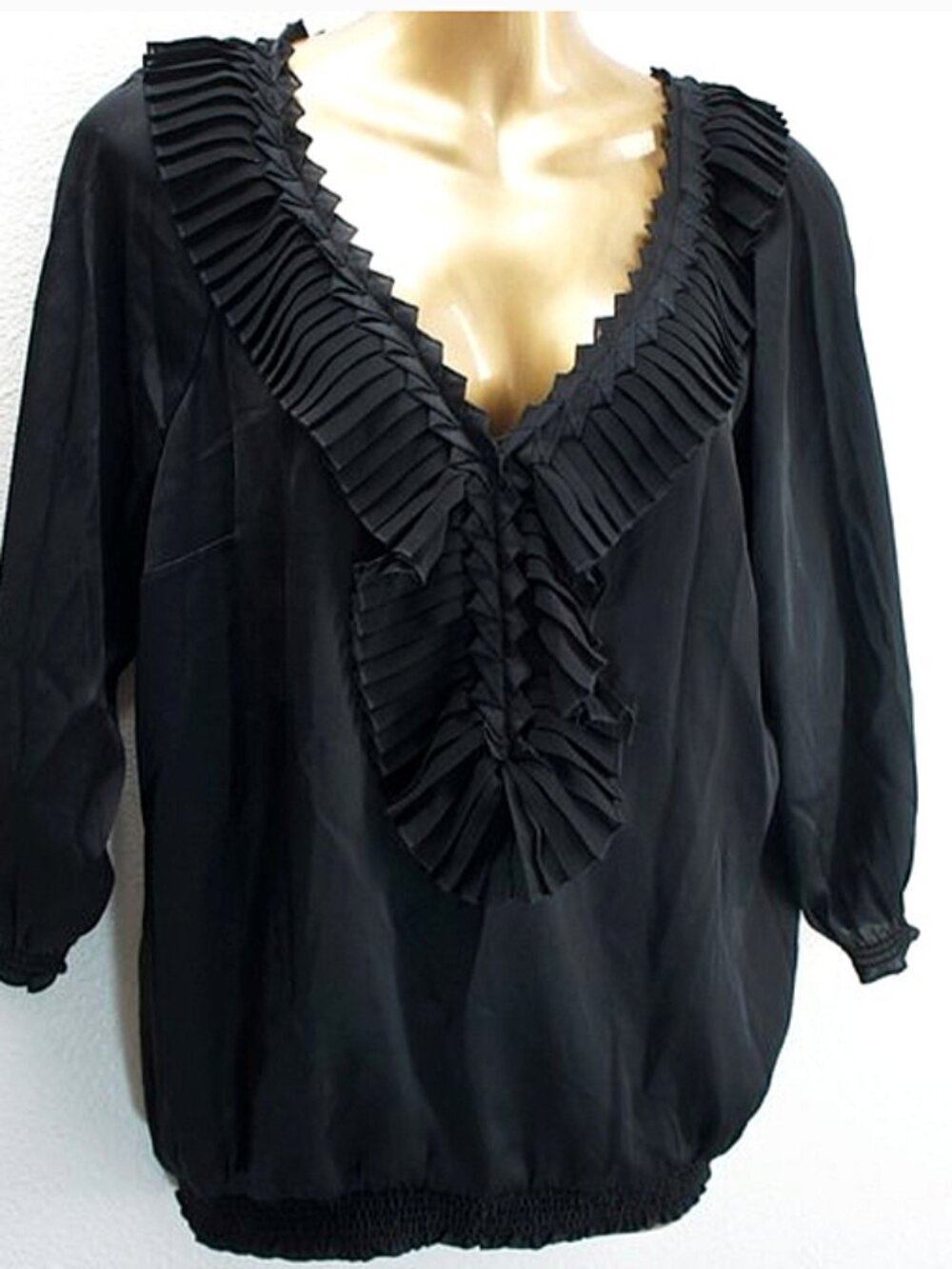 White House Black Market Satin Pleated Top size M